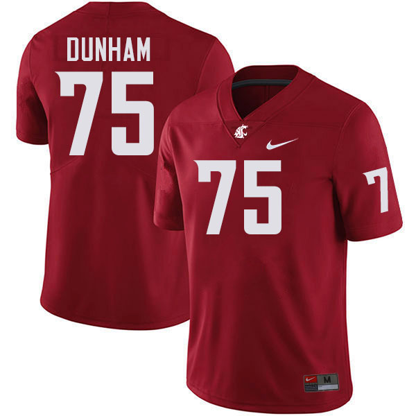 Men #75 Noah Dunham Washington State Cougars College Football Jerseys Stitched-Crimson